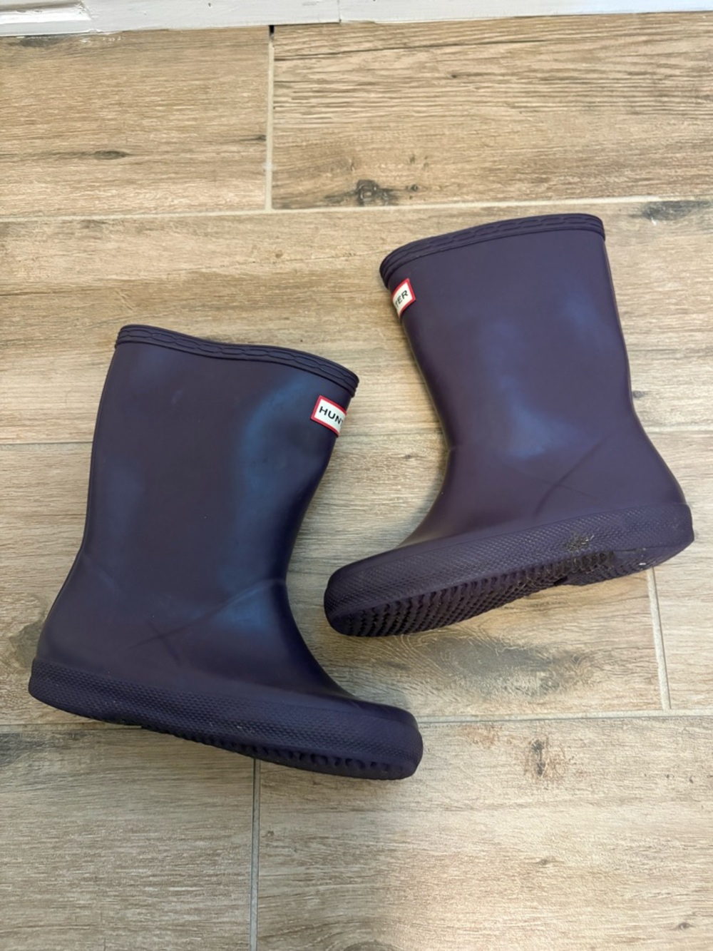 Hunter Original Kids Rain Boots Size 10 Eggplant Waterproof Rubber Boots